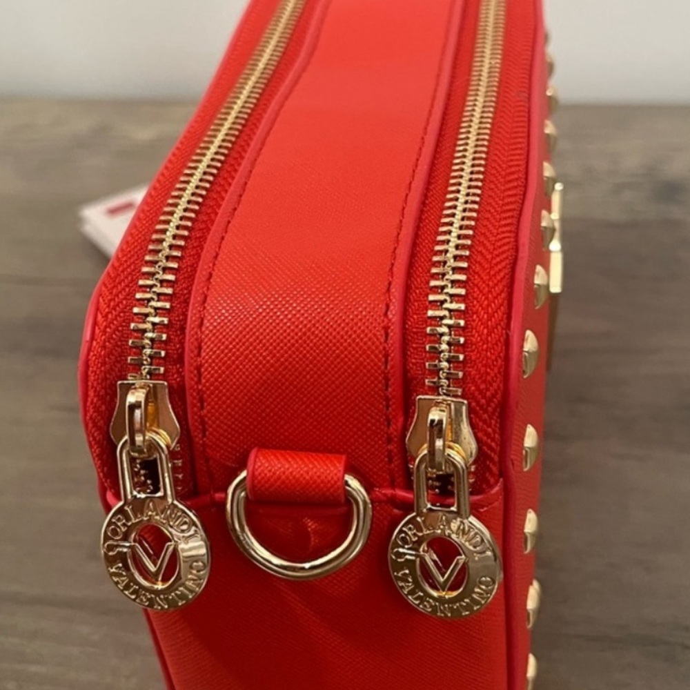 Valentino Orlandi Red Crossbody Bag with Gold Studs - Picture 3 of 3
